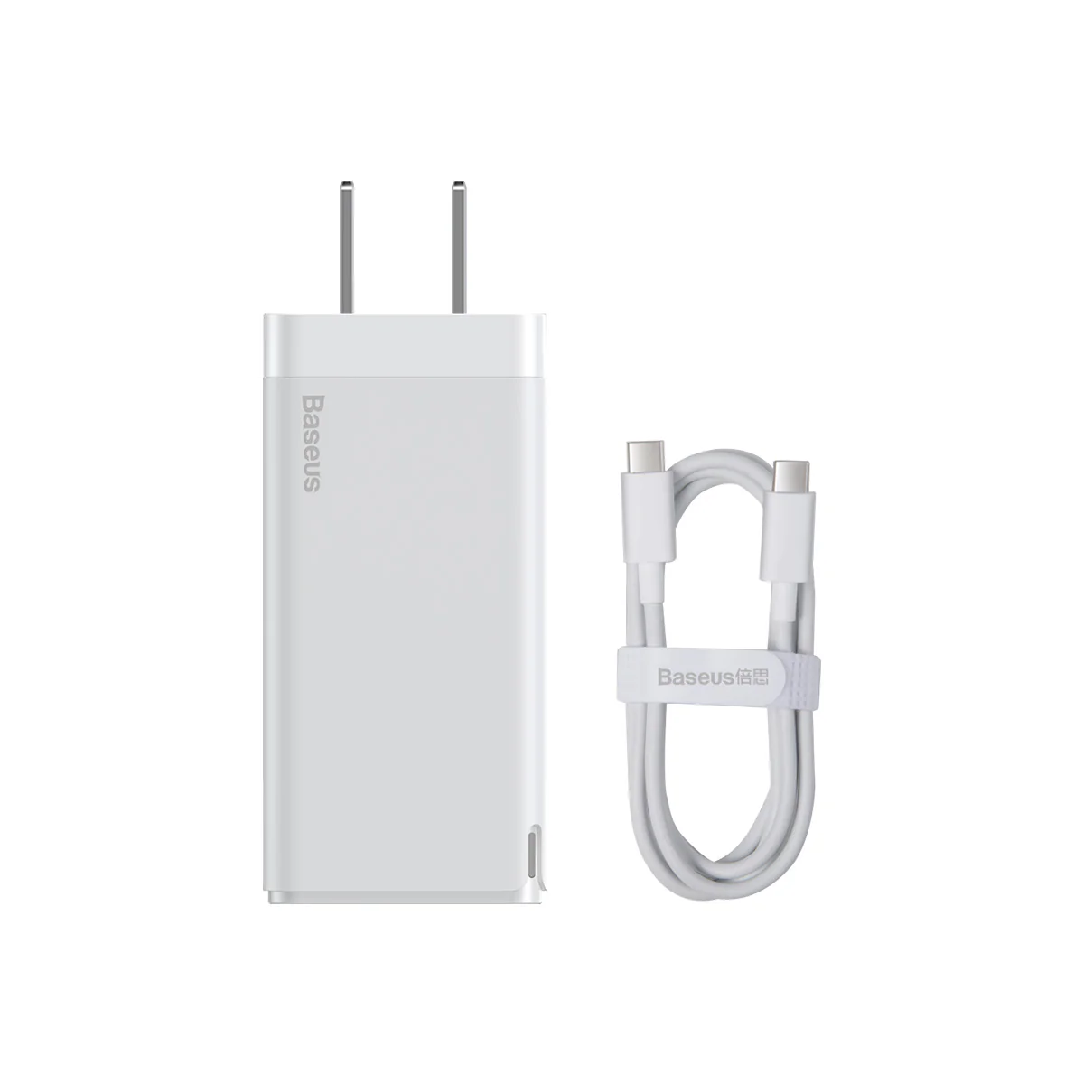 Baseus 65W GaN USB-C Wall Charger - White